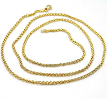 Load image into Gallery viewer, 18K YELLOW GOLD CHAIN SPIGA EAR BRAIDED LINK 2 MM, 24 INCHES, 60 CM, ITALY MADE

