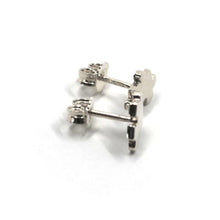 Load image into Gallery viewer, SOLID 18K WHITE GOLD EARRINGS, SMALL 7x9mm PUZZLE PIECES, FLAT, MADE IN ITALY.
