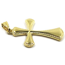 Load image into Gallery viewer, 18K YELLOW GOLD CROSS, ROUNDED WITH FRAME 36mm, 1.42 inches, MADE IN ITALY
