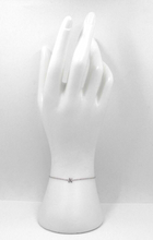 Load image into Gallery viewer, 18k white gold rolo thin bracelet with central small 5mm letter initial N.
