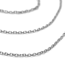 Load image into Gallery viewer, 18k white gold chain, 1.0 mm rolo round circle link, 15.7 inches, made in Italy.
