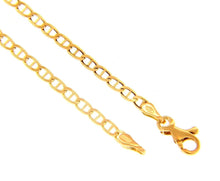 Load image into Gallery viewer, 18K YELLOW GOLD BRACELET FLAT BOAT MARINER OVAL NAUTICAL THIN LINK 2.5mm, 8.3&quot;.
