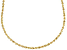 Load image into Gallery viewer, 9K YELLOW GOLD 2.8mm ROPE CHAIN BRAID ROPE CORD, HOLLOW NECKLACE, LENGTH 23.6&quot;.
