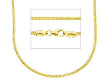 Load image into Gallery viewer, 18K YELLOW GOLD CHAIN 1.8mm SQUARE FRANCO LINK, 24 INCHES, 60cm MADE IN ITALY.

