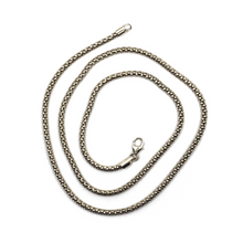 Load image into Gallery viewer, 18k white gold basket rounded 2.2mm tube basket popcorn chain necklace, 20&quot;.
