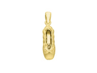 18K YELLOW GOLD BALLET SHOE CHARM PENDANT, SATIN, 0.87 INCHES MADE IN ITALY.