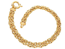 Load image into Gallery viewer, 18k yellow gold bracelet byzantine round tube link 6mm, 19cm made in Italy.
