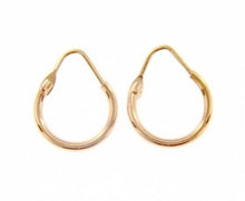 Load image into Gallery viewer, 18k rose gold round circle earrings diameter 10 mm width 1.7 mm, made in Italy.
