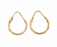 18k rose gold round circle earrings diameter 10 mm width 1.7 mm, made in Italy.