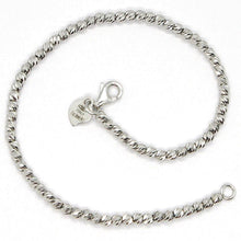Load image into Gallery viewer, 18k white gold bracelet, 18 cm, finely worked spheres, 2.5 mm diamond cut balls.

