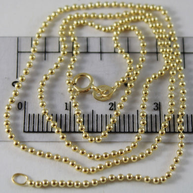 18K YELLOW GOLD CHAIN MINI BALLS BALL SPHERES 1.5 MM, 23.60 INCH, MADE IN ITALY.
