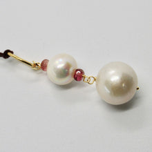 Load image into Gallery viewer, SOLID 18K YELLOW GOLD PENDANT WITH WHITE FW PEARL AND TOURMALINE MADE IN ITALY
