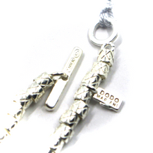 Load image into Gallery viewer, 925 STERLING SILVER TUBES CUBES BRACELET WITH 9K YELLOW GOLD 10mm DUCK PENDANT.
