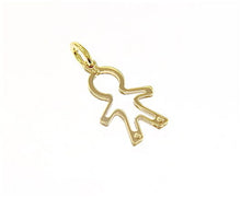 Load image into Gallery viewer, 18k yellow gold luster pendant with boy child perforated made in Italy 0.96 inch.
