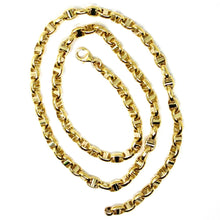 Load image into Gallery viewer, 18k yellow gold chain sailor&#39;s navy mariner big 5mm oval link, length 24 inches.
