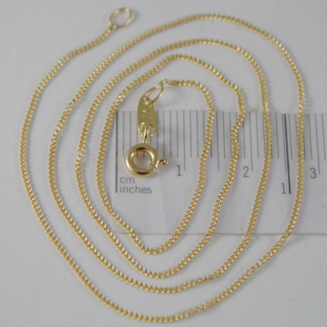 18K YELLOW GOLD CHAIN 17.7 MINI CUBAN CURB GOURMETTE LINK 0.9 MM, MADE IN ITALY.