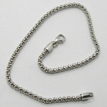 Load image into Gallery viewer, 18k white gold bracelet small basket round tube popcorn link 2.2 mm.
