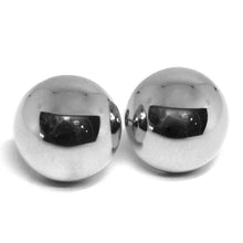 Load image into Gallery viewer, 18k white gold earrings, half sphere, diameter 14 mm, 0.55&quot;, made in Italy
