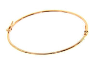 18K ROSE GOLD BRACELET, RIGID, BANGLE, 2mm TUBE, SMOOTH, SAFETY CLOSURE.