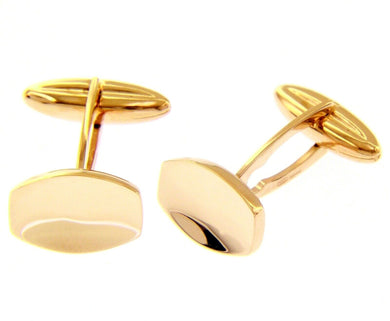 18K YELLOW GOLD CUFFLINKS, RHOMBUS FLAT 15mm 0.6