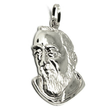 Load image into Gallery viewer, 18k yellow gold pendant, Saint Pio of Pietrelcina face, 29mm satin very detailed
