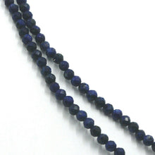 Load image into Gallery viewer, 18k white gold necklace 24&quot;, 60cm, faceted round lapis lazuli diameter 3mm.
