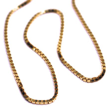 Load image into Gallery viewer, SOLID 18K ROSE GOLD CHAIN 1.1 MM VENETIAN SQUARE BOX 23.6&quot;, 60 cm, ITALY MADE
