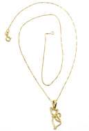 18K YELLOW GOLD MINI NECKLACE, CAT PENDANT 0.7