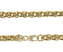 Load image into Gallery viewer, 18K YELLOW GOLD CHAIN, NECKLACE SPIGA WHEAT, BIG 6mm, TWISTED, SHOWY, WAVY, EAR.
