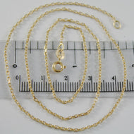 18K YELLOW GOLD MINI 1.5 MM DIAMOND CUT CABLE CHAIN 17.70 INCHES MADE IN ITALY.