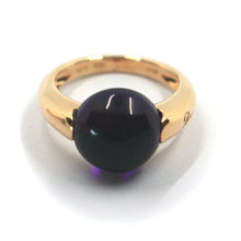 Load image into Gallery viewer, SOLID 18K ROSE GOLD RING WITH CENTRAL 12mm CABOCHON AMETHYST, ITALY MADE.
