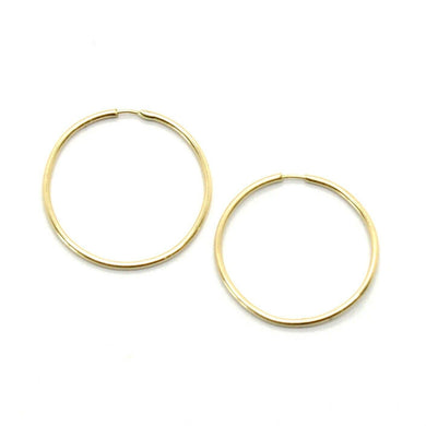 18K YELLOW GOLD CIRCLE HOOPS MINI TUBE 1 MM EARRINGS, DIAMETER 18 MM.