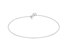 Load image into Gallery viewer, 18k white gold bracelet, rigid, bangle, thin 1mm tube, smooth with lobster.
