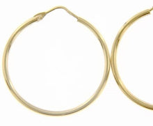 Load image into Gallery viewer, 18K YELLOW GOLD ROUND CIRCLE EARRINGS DIAMETER 25 MM WIDTH 1.7 MM, MADE IN ITALY
