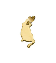 Load image into Gallery viewer, SOLID 9K YELLOW GOLD SMALL 13mm PENDANT FLAT CAT MADE IN ITALY BY DODO MARIANI.
