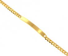 Load image into Gallery viewer, SOLID 18K YELLOW GOLD BRACELET GOURMETTE CUBAN CURB 4mm, ENGRAVING PLATE, 7.5&quot;.
