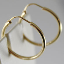 Load image into Gallery viewer, 18K YELLOW GOLD EARRINGS CIRCLE HOOP 22 MM 0.87 INCHES DIAMETER MADE IN ITALY
