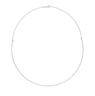 18K WHITE GOLD RIGID NECKLACE CHOKER CHAIN THIN TUBE 1mm 43cm 17