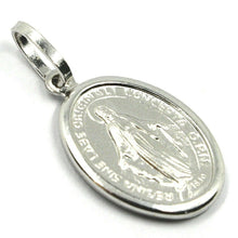 Load image into Gallery viewer, 18k white gold miraculous medal Virgin Mary Madonna, 1.6 cm, 0.63 inches
