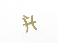 18k yellow gold zodiac sign pendant zodiacal flat charm pisces, made in Italy.