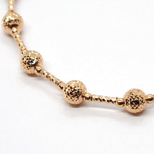 Load image into Gallery viewer, 18k rose gold chain finely worked 5 mm ball spheres and tube link, 15.8 inches
