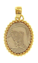 Load image into Gallery viewer, 18K YELLOW WHITE GOLD MEDAL OVAL PENDANT, VIRGIN MARY, MADONNA WITH FRAME
