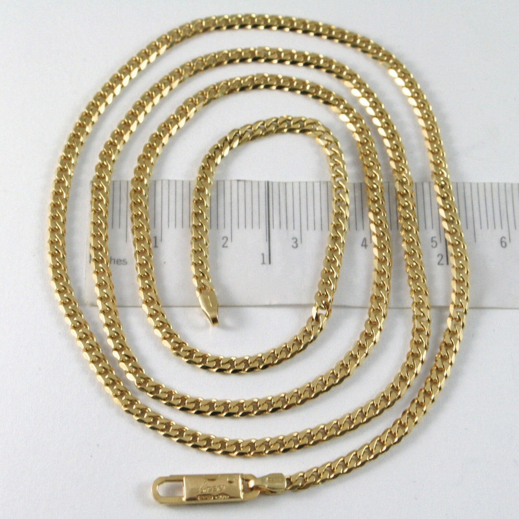 MASSIVE 18K GOLD GOURMETTE CUBAN CURB CHAIN 2.8 MM 20 IN. NECKLACE MADE IN ITALY