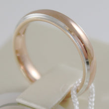 Load image into Gallery viewer, 18k rose &amp; white gold wedding band unoaerre comfort ring 4 mm, made in Italy.
