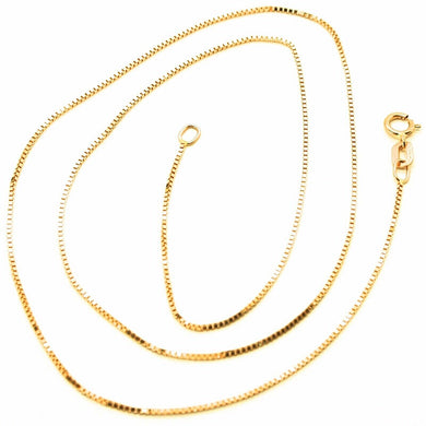 18K YELLOW GOLD CHAIN MINI 0.8 MM VENETIAN SQUARE LINK 19.70 INCH MADE IN ITALY.