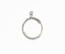 Load image into Gallery viewer, 18k white gold pendant charm initial O letter O and cubic zirconia
