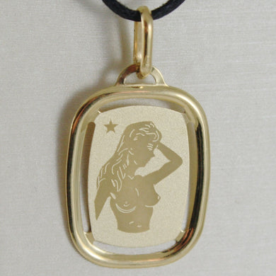 solid 18k yellow gold virgo zodiac sign medal pendant, zodiacal, made in Italy.