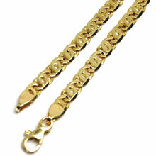 Load image into Gallery viewer, SOLID 18K YELLOW GOLD CHAIN BIG TIGER EYE INFINITY FLAT LINKS 5.5 mm, 20&quot;, 50cm
