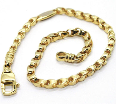 SOLID 18K YELLOW GOLD BRACELET, 21 CM, 8.3 INCHES, 3 MM DROP TUBE LINK, POLISHED.