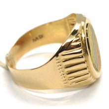 Load image into Gallery viewer, 18K YELLOW WHITE ROSE GOLD BAND MAN RING, OVAL, SATIN, FRAME, MADE IN ITALY.
